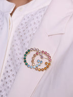 Large Double G colorful brooch