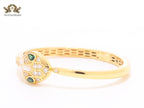 Snake head gold and white MOP bracelet with cz