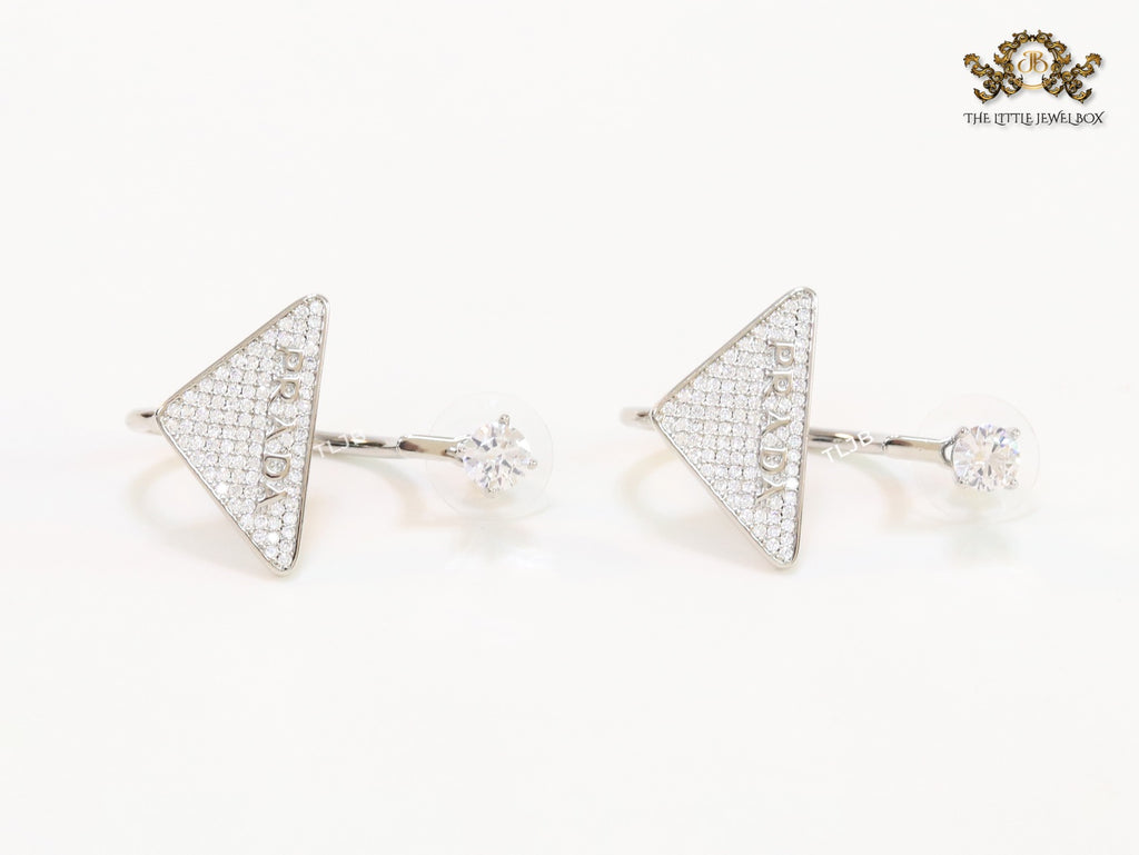 CZ platinum detachable dangles