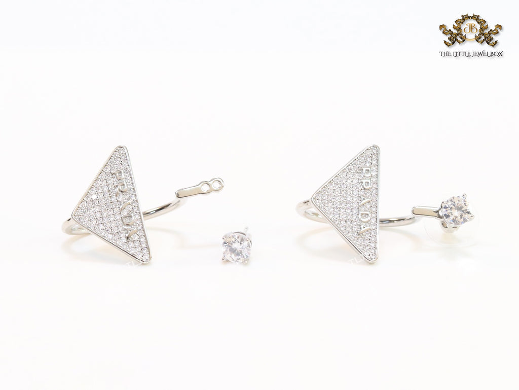 CZ platinum detachable dangles
