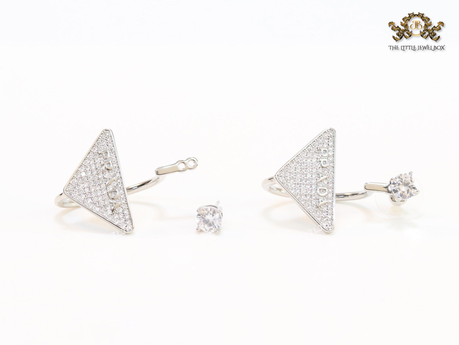 CZ platinum detachable dangles