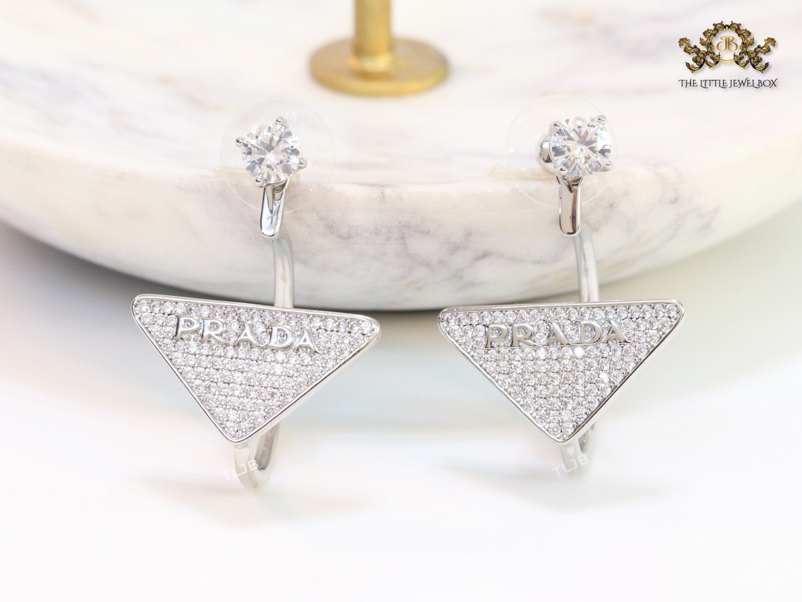 CZ platinum detachable dangles