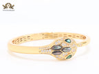 Snake head gold cz and and Grey  MOP stone bracelet