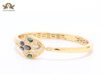 Snake head gold cz and and Grey  MOP stone bracelet