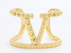 Large Alphabet V Bracelet in gold finish