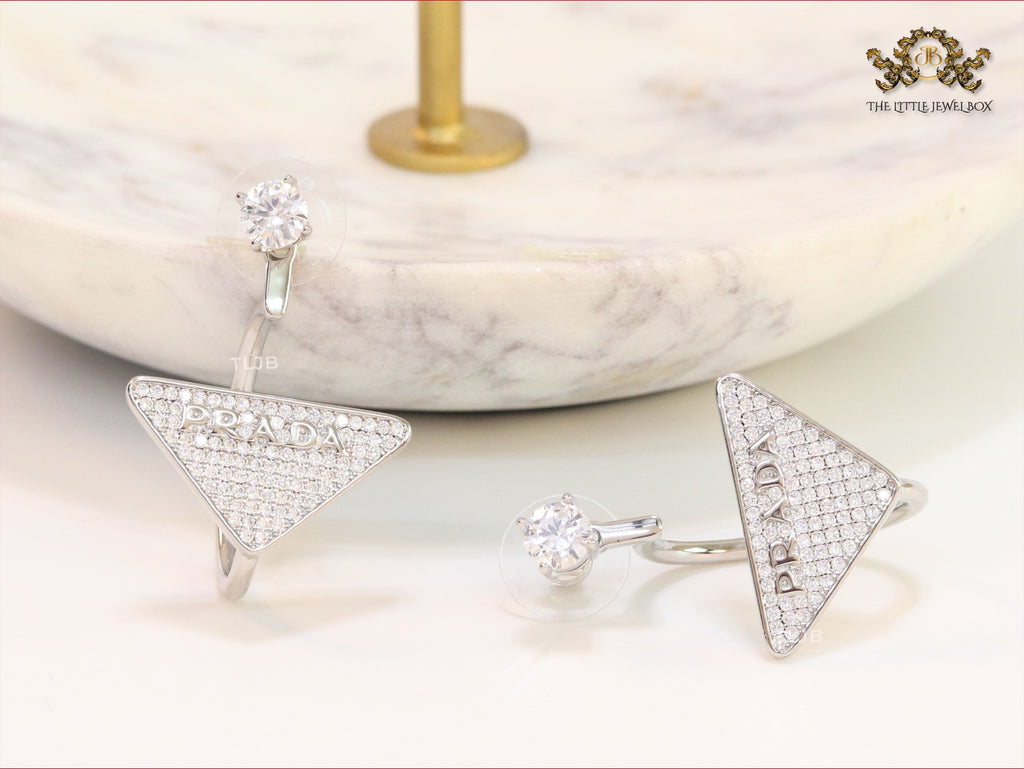 CZ platinum detachable dangles