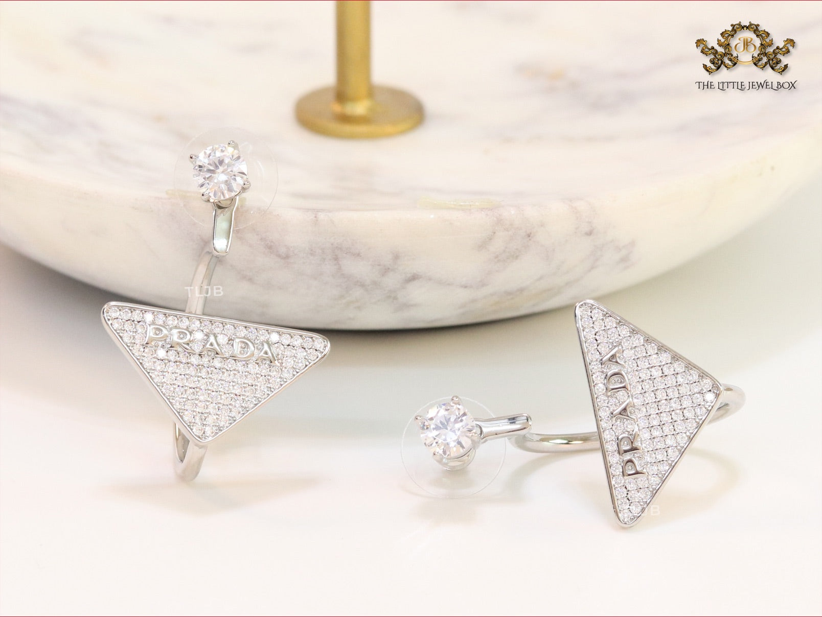 CZ platinum detachable dangles