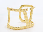 Large Alphabet V Bracelet in gold finish