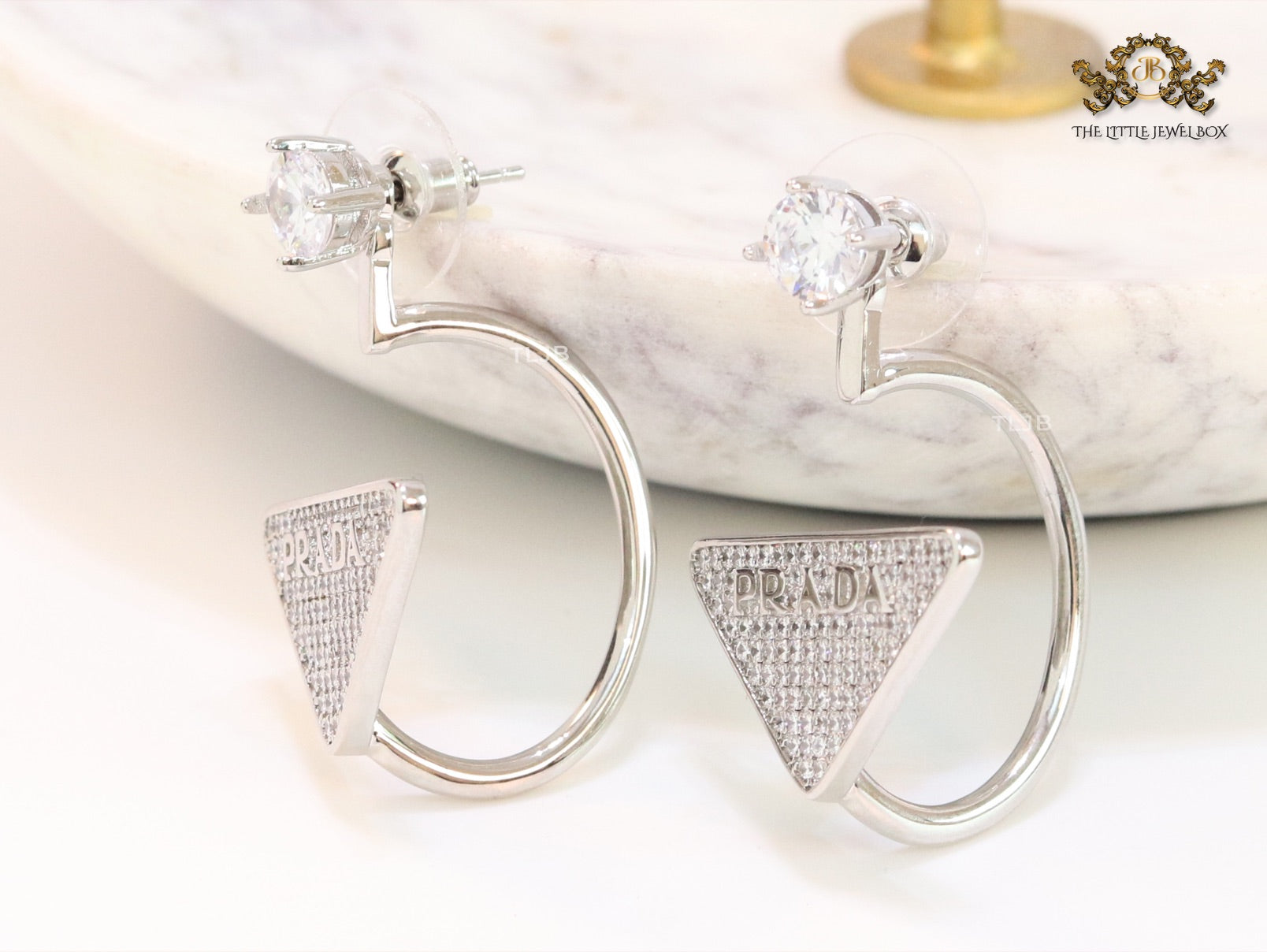 CZ platinum detachable dangles