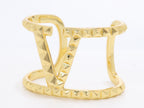 Large Alphabet V Bracelet in gold finish