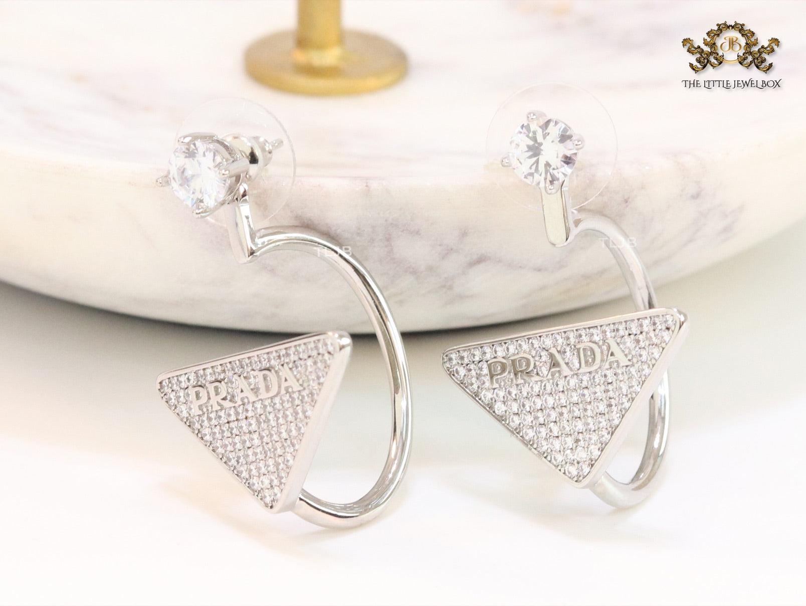 CZ platinum detachable dangles