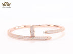 Rose gold nail and cz openable bracelet