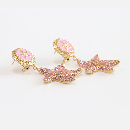 Pink gold star dangles