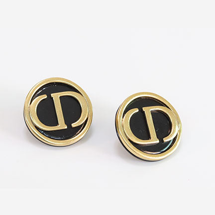 Black & Gold enamel studs