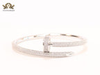 Platinum nail and cz openable bracelet