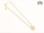Alphabet L in CZ ring gold Chain