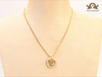 Alphabet L in CZ ring gold Chain