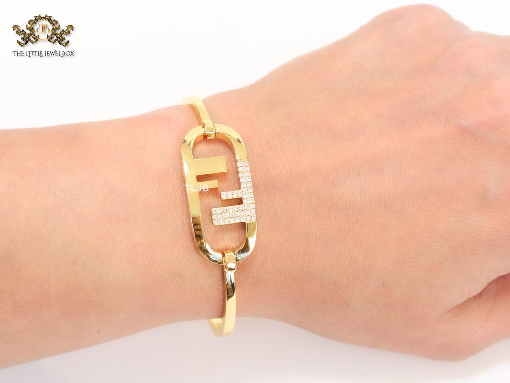 Double F and cz bracelet