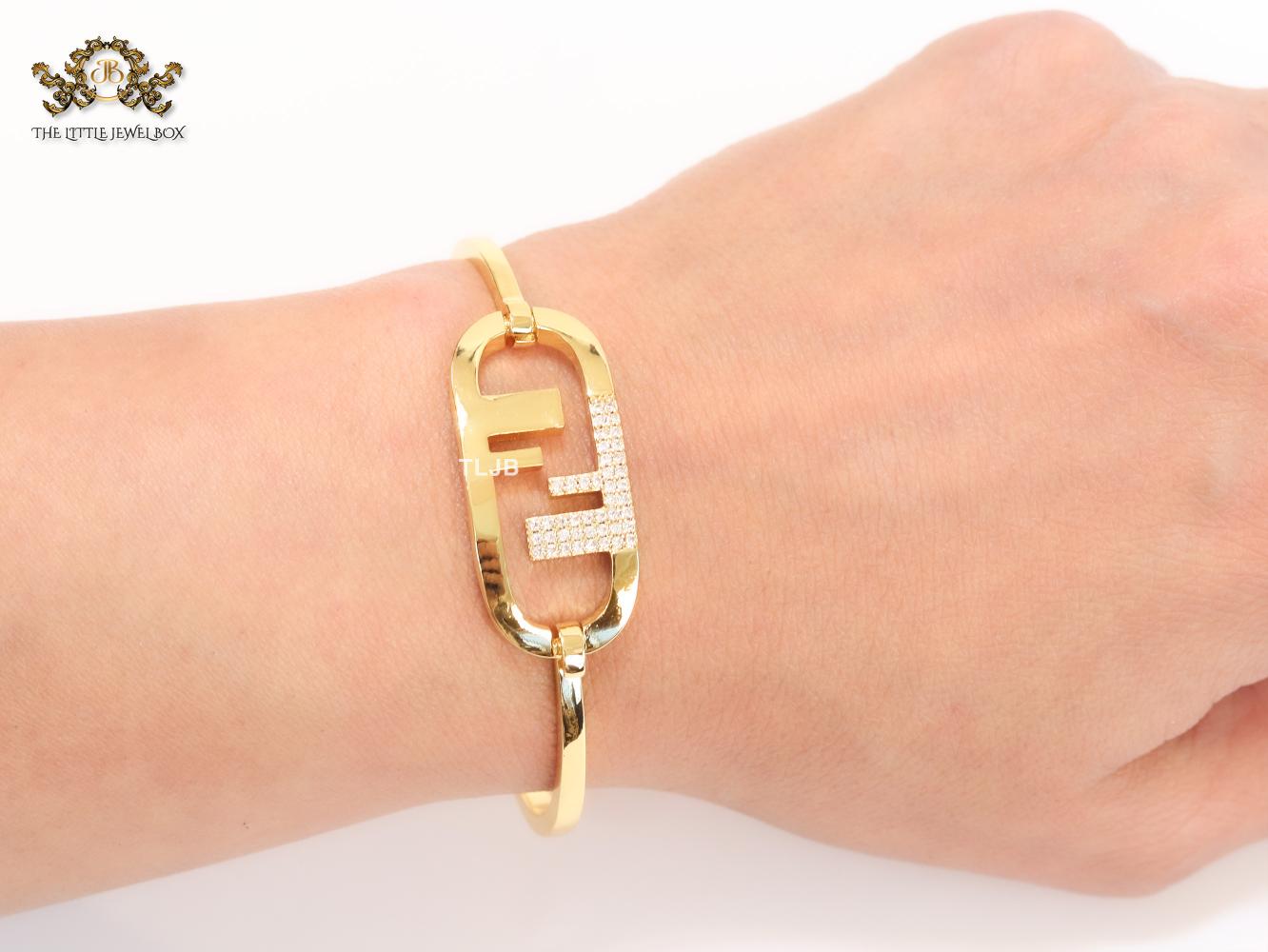 Double F and cz bracelet