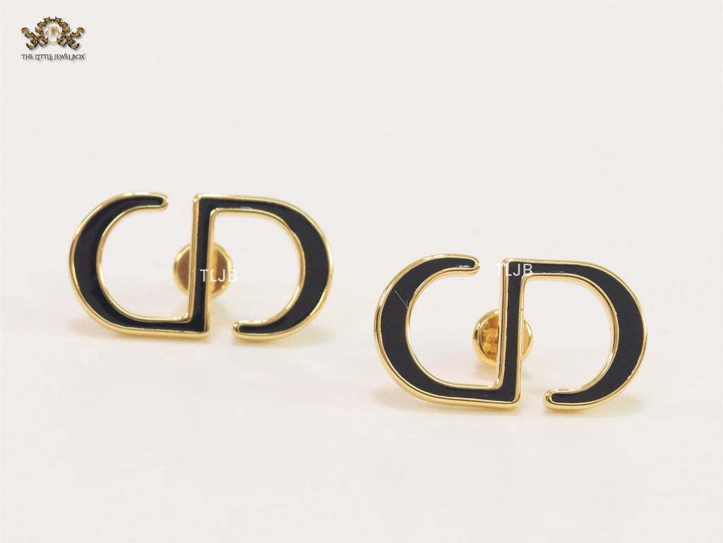 C&D Black Enamel Studs