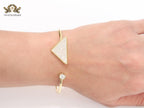 Alphabet P cz and gold sleek bracelet