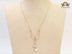 White enamel and Cz charms chain