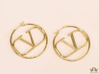 Gold plated hoops with alphabet motif