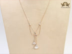 White enamel and Cz charms chain