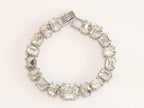 Alphabet C & D CZ bracelet in Platinum finish