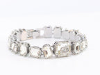 Alphabet C & D CZ bracelet in Platinum finish