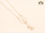White enamel and Cz charms chain