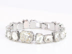 Alphabet C & D CZ bracelet in Platinum finish