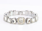 Alphabet C & D CZ bracelet in Platinum finish