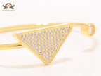 Alphabet P cz and gold sleek bracelet