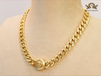 Round medusa gold link chain