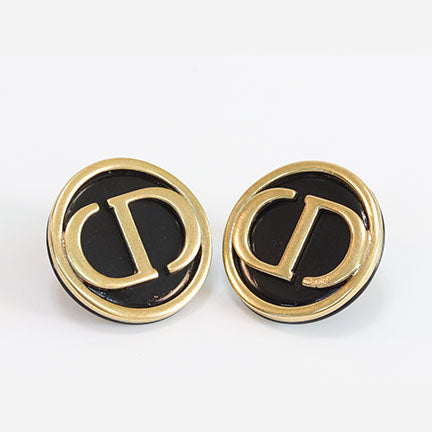 Black & Gold enamel studs