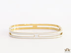 Gold plated two layer solid white bracelet