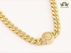 Round medusa gold link chain