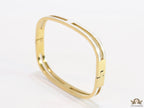 Gold plated two layer solid white bracelet