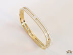 Gold plated two layer solid white bracelet