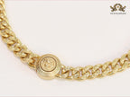 Round medusa gold link chain