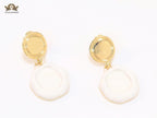 Alphabet BV Gold & White Danglers