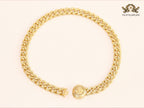 Round medusa gold link chain