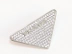 Alphabet P triangle CZ brooch in platinum finish