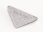 Alphabet P triangle CZ brooch in platinum finish