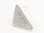 Alphabet P triangle CZ brooch in platinum finish