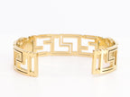 Alphabet V and Medusa Open Bracelet with gold finish