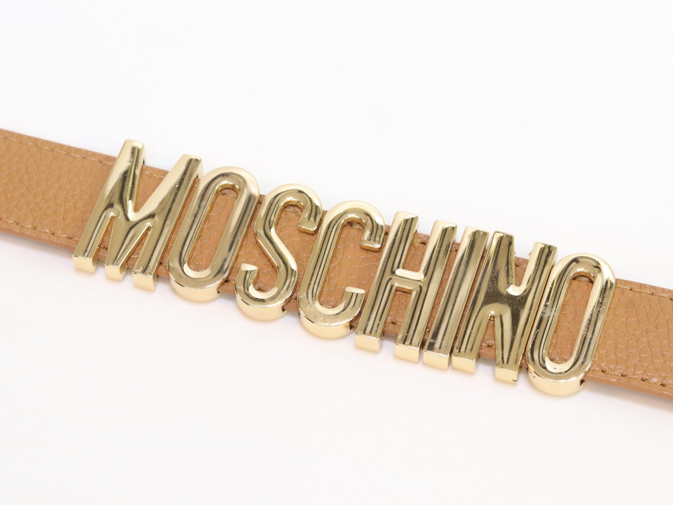 Alphabet M tan colour bracelet in gold finish