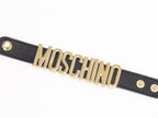 Alphabet M black colour bracelet in gold finish