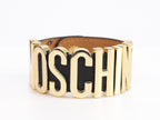 Alphabet M black colour bracelet in gold finish